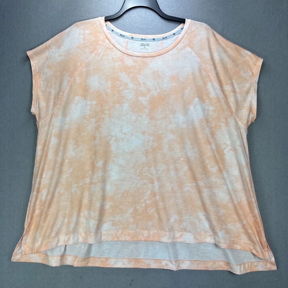 Zelos Top Women's 3X Peach Tie Dye Athleisure Active Workout Fitness Gym